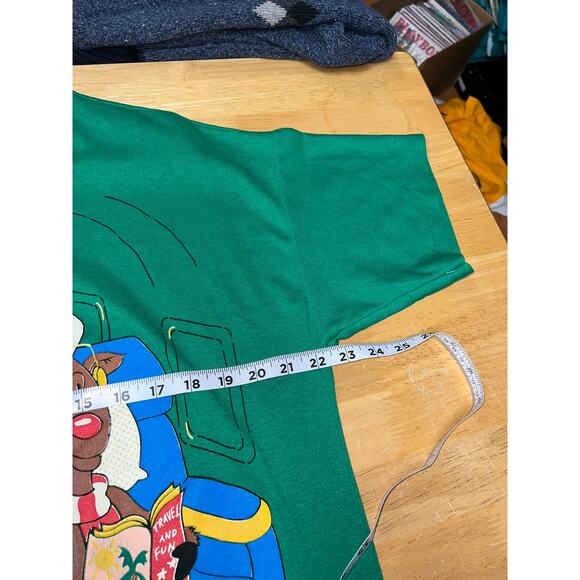 Vintage Santa Shirt Frequent Flyer Upgrades Rudolph Winter Humor Joke Tee XL - Picture 11 of 12